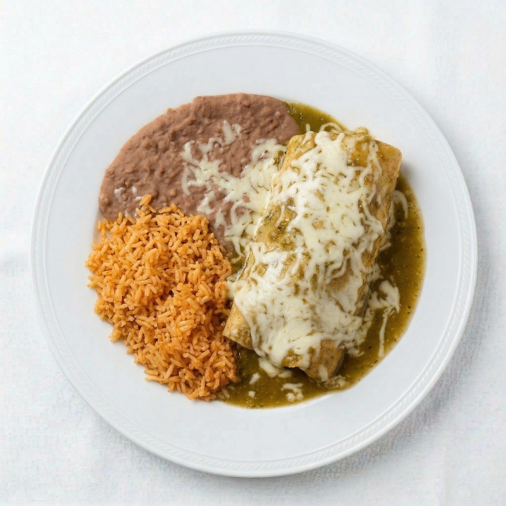 Chile Verde Burrito Mojado.